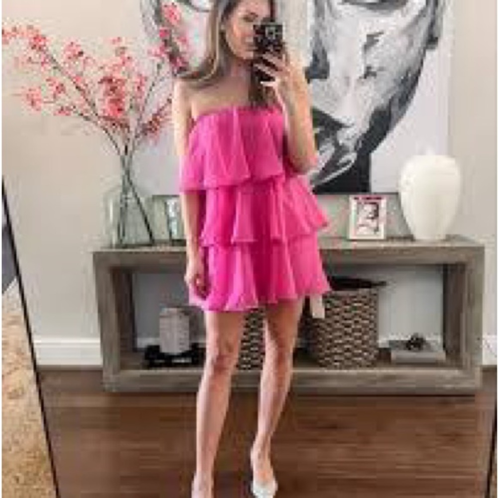 Abercrombie & Fitch Fuchsia Ruffle Dress
